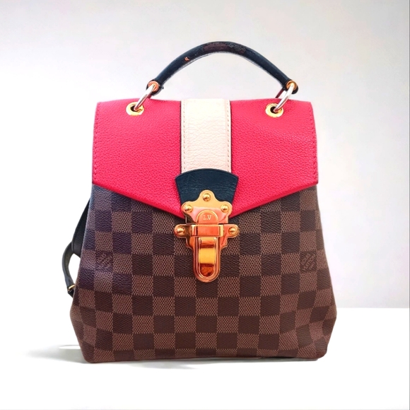 GIVEAWAY 🔥 LOUIS VUITTON LIMITED EDITION RED DAMIER EBENE MINI CLAPTON BACKPACK - Picture 2 of 16